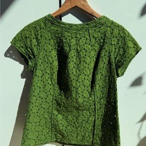 Talbots Collection Green Embroidered Lace Top — Size 12